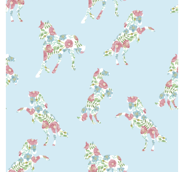 Lappeteppe blomsterdesign hestetapet - Tenstickers