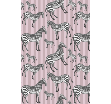 Tapet dyr vintage zebra illustrasjonsmønster - Tenstickers