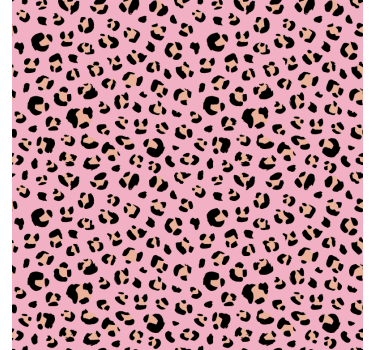 Tapet dyr sort og rosa akvarell leopardmønster - Tenstickers