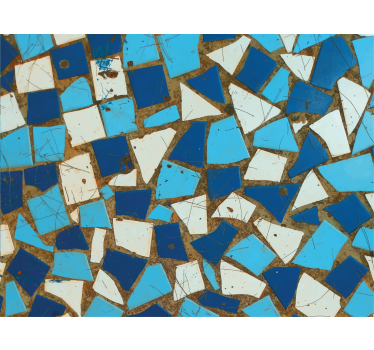 Geometrisk blå mosaikkmønster tapet korridor - Tenstickers