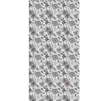 Tapet korridor elegante grå blomster - Tenstickers
