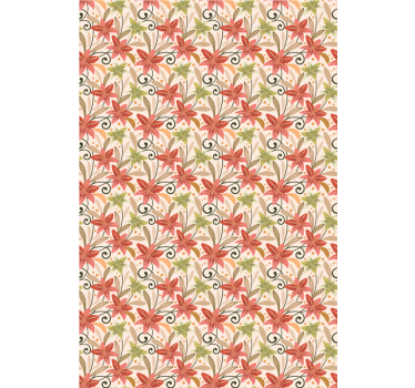 Vibrant blomsterdesign tapet korridor - Tenstickers