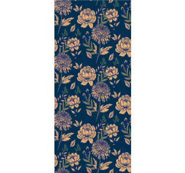 Tapet korridor marineblått elegant mønster - Tenstickers
