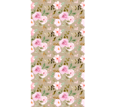 Tapet korridor rosa blomsterdesign - Tenstickers
