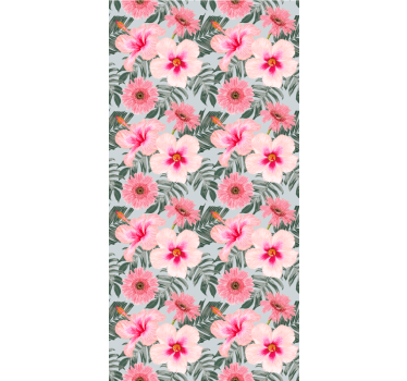Hibiskus og blomster tapet korridor - Tenstickers