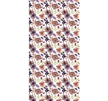 Tapet korridor rose og blomstermønster - Tenstickers