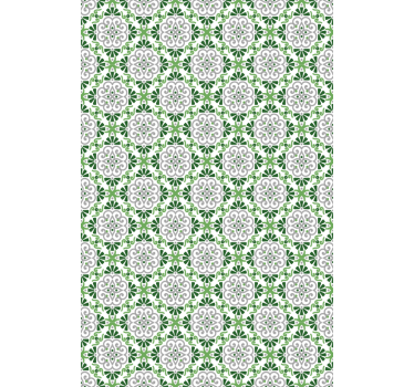 Tapet kjøkken grønt blomster mosaikk - Tenstickers
