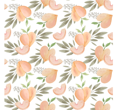 Peach blomsteroppsats tapet kjøkken - Tenstickers
