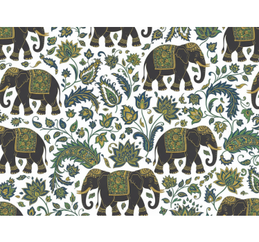 Elefant tapet realistisk elefantmønster - Tenstickers