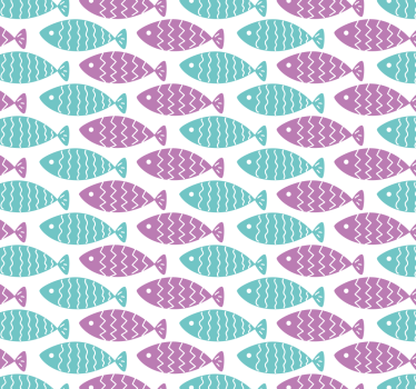 Barn tapet nordisk stil fisk - Tenstickers