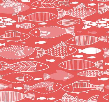 Mange fisk under tapet på gangen - Tenstickers