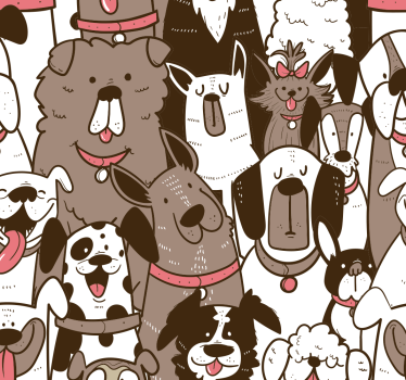 Hund ansikter lounge tapet - Tenstickers