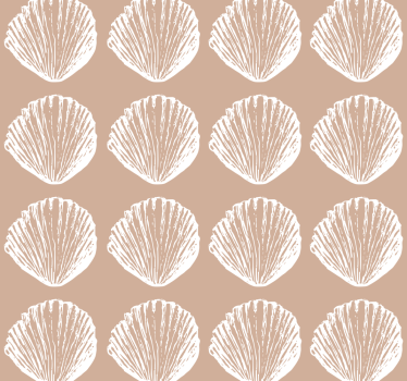 Retro skjell mønster beige skjell tapet - Tenstickers