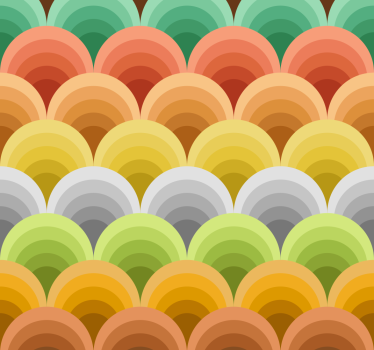 årgang med oransje cercles retro tapet - Tenstickers