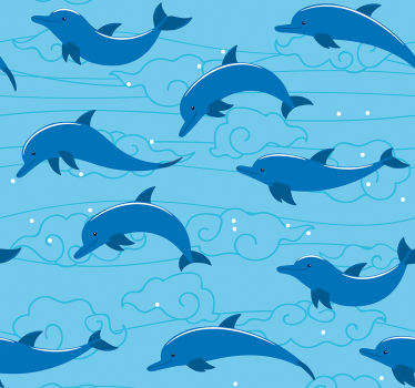 Tapet barn rom hav delfiner barn tapet - Tenstickers