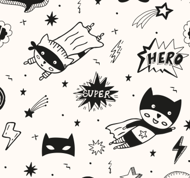 Superhelt Comic Mønstre barne tapet - Tenstickers