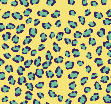 Blå og oransje leopard tekstur kult abstrakt tapet - Tenstickers