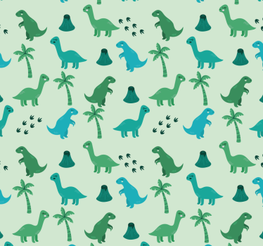 Grønne dinosaurer barn tapet - Tenstickers