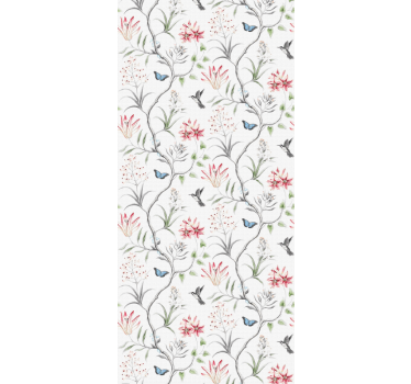 Fugl & sommerfugl blomst gren kult dyr tapet - Tenstickers