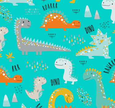 Dinosaurer med brøltekst baby tapet - Tenstickers