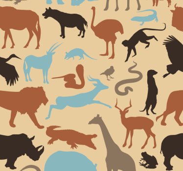 Silhuett safari kult dyr tapet - Tenstickers