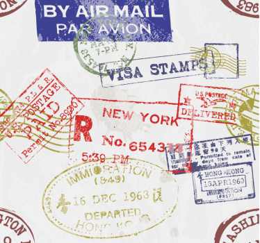 Vintage postkort retro tapet - Tenstickers