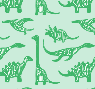 Grønne dinosaurer med navn barn tapet - Tenstickers