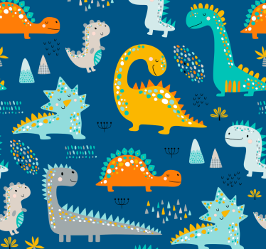 Dinosaurer mønster dinosaur tapet - Tenstickers