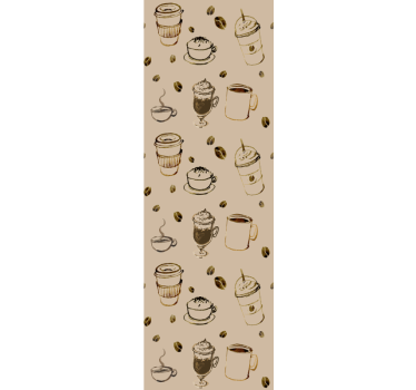 Kaffeillustrasjoner tapet kjøkken - Tenstickers