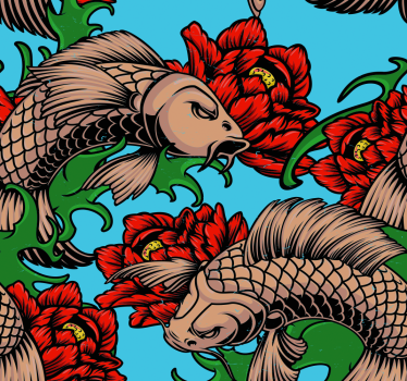 Japansk koi fisk kult dyr tapet - Tenstickers