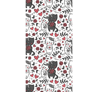 Katteblomsterglede katt tapet - Tenstickers