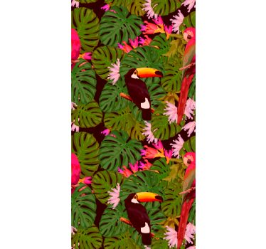 Elegante planter og dyr jungel tema tapet - Tenstickers