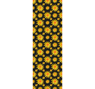Solsikke svart bakgrunn blomster tapet - Tenstickers