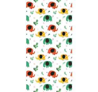 Lekent elefantmønster elefant tapet - Tenstickers