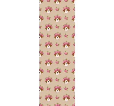 Floral hundemotiv hund tapet - Tenstickers