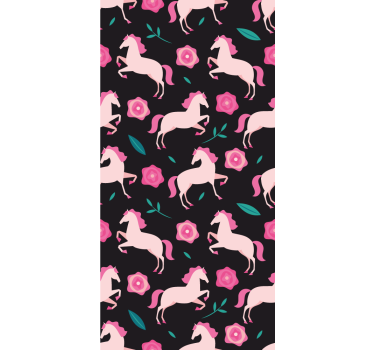 Lunefulle rytterblomster tapet dyr - Tenstickers