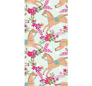 Rytterblomster tapet dyr - Tenstickers
