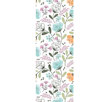 Forskjellige planter og blomster blomster tapet - Tenstickers