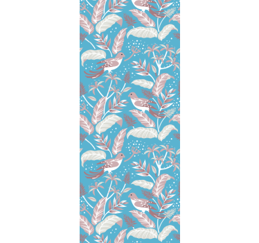 Botanisk fuglemotiv fugletapet - Tenstickers