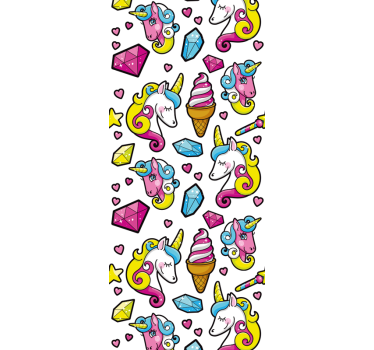 Pen diamant enhjørning barne tapet - Tenstickers