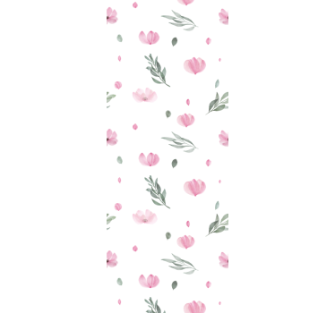 Rosa minimalistiske små blomster barne tapet - Tenstickers