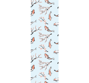 Kirsebærblomsterfugler fugletapet - Tenstickers