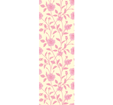 Vintage små roser på rosa bakgrunn blomster tapet - Tenstickers