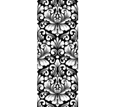 Damask design svart og hvit klassiske tapet - Tenstickers