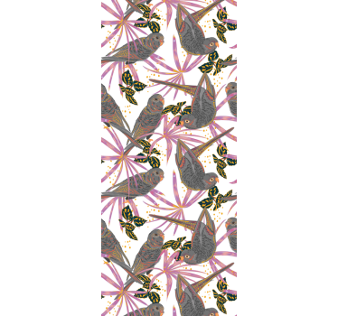 Fargerike blader fugletapet - Tenstickers