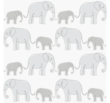 Minimalistiske elefanter barne tapet - Tenstickers