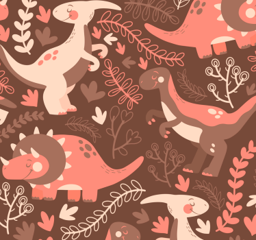 Lekent dinosaurmønster dinosaur tapet - Tenstickers