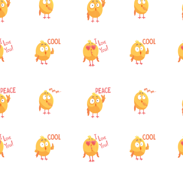 Chick tegneserie mønster tapet med dyr - Tenstickers