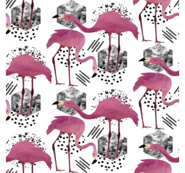 Flamingoparade fugletapet - Tenstickers