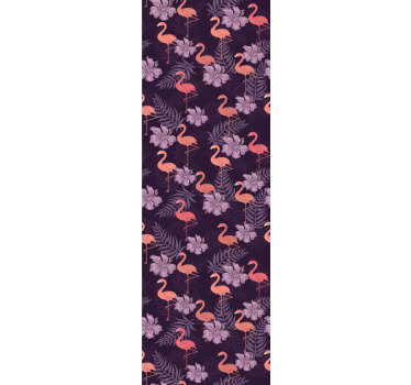 Rosa flamingoer med tapet på palmetrommet - Tenstickers